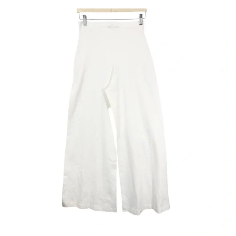 NEW RIPLEY RADER White Ponte Knit Wide Leg Pants Size 4 US Large - Picture 5 of 12